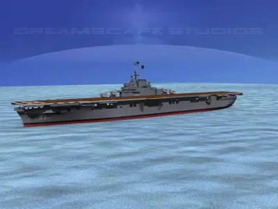 Ticonderoga Class Carrier CV-33 USS Kearsage 3D model