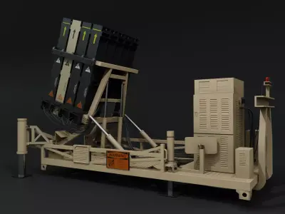 Iron Dome - Air Defense System Low-poly 3D model