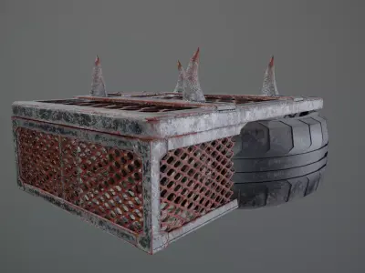Raider Tire Chest Scrap Metal and Rubber Storage Low-poly 3D model