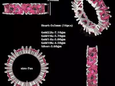 Wedding Heart Band  3D print model