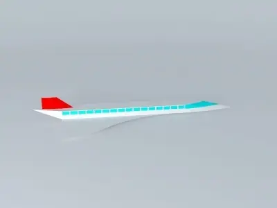 Concorde airplane with stripes Free 3D model