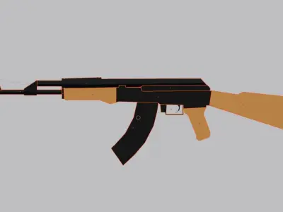 AK-47 Low Poly rifle Low-poly 3D model