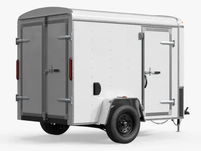 Transport Enclosed Trailer with Dual Doors 3D model purchase
