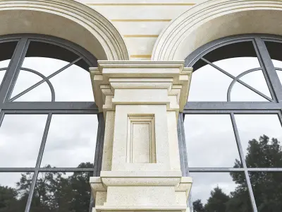 Classic Facade Element Low-poly 3D model