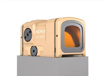 ACRO P-2 3 5 MOA - Red Dot Reflex Sight FDE Low-poly 3D model