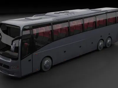 Bus Volvo 9800 Low-poly 3D model