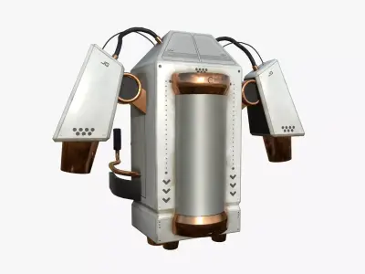 Jetpack G01 White Copper - SciFi Character Design Low-poly 3D model