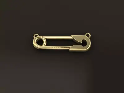 Safety Pin Pendant 30MM WIDTH LENGTH MID SIZE 3D print model