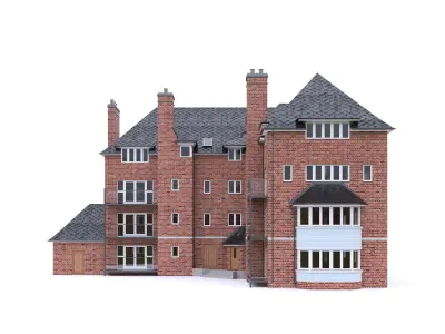English Brick House 01 Low-poly 3D model