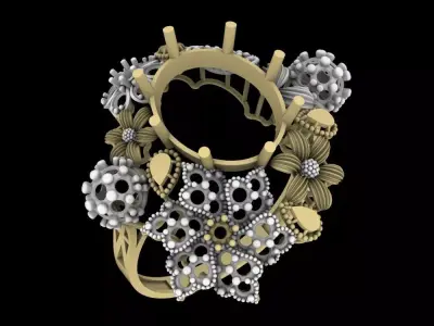 10 US FANCY COCKTAIL RINGS LOT 3D print model