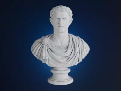 Tiberius Bust 3 Versions Low-poly 3D model