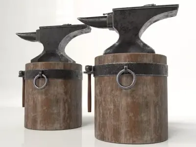 Blacksmith Set Low-poly 3D model