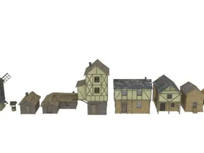 Medieval building pack Free low-poly 3D model