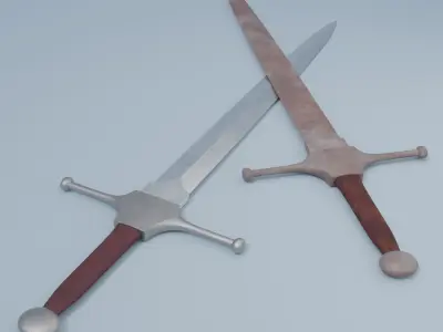 Sword two swords Low-poly 3D model