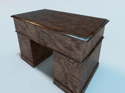 Wooden Antique Desk 3D model