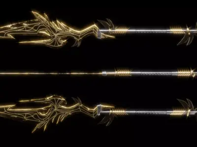 Stylized Dark Fantasy Weapon Free low-poly 3D model