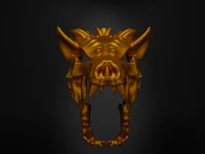 Wolf Full Face Helmet Animal Face Mask - Wolf Animal Armor Part 3D print model