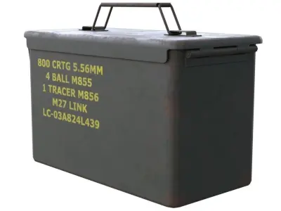 Ammunition Box 1 Rusty Low-poly 3D model