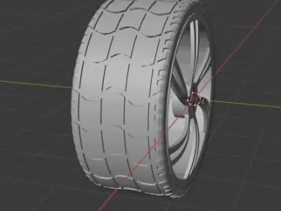 Vehicle wheels and tire Free low-poly 3D model