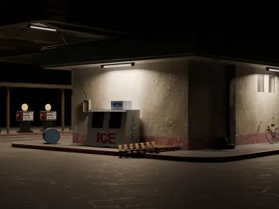 Gas Station - 3D Asset 3D model