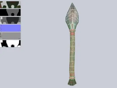 Mayan weapon Low-poly 3D model buy