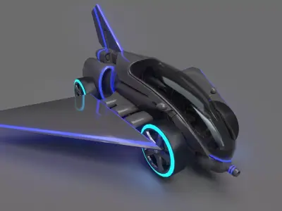 Futuristic flying Car 3d Model Low-poly 3D model