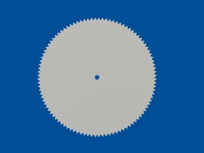 25H 100 teeth chain sprocket with 8mm hole 3D print model 3D print model