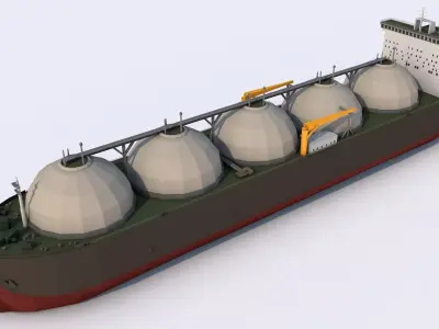 Gas Carrier Tanker Ship Low-poly 3D model