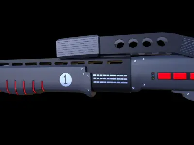SPAS Weapon Low-poly 3D model Low-poly 3D model