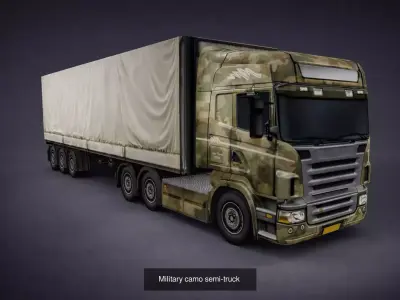 Semi transport  Truck with Trailer 3D Model 3D Model Pack