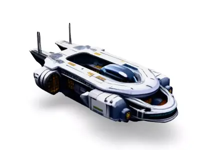 Scifi Dropship Transport Shuttle Low-poly 3D model