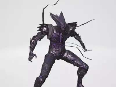 Cosmic Garou from anime One Punch Man Low-poly 3D model