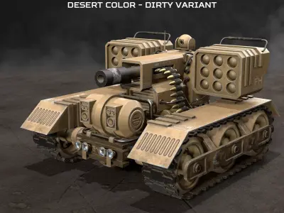 UGV Concept-3B-Dirty-4 Colors 3D Model Pack
