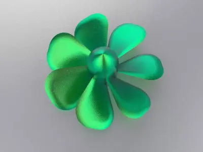 Propeller silver flower Free 3D model