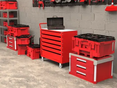 Milwaukee Power Tools and Storage System 3D model