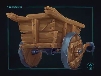 Stylized Cart Prop - Game-Ready Hand-Painted Asset Low-poly 3D model