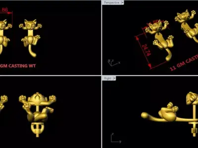 CAT EYE EARING  3D print model
