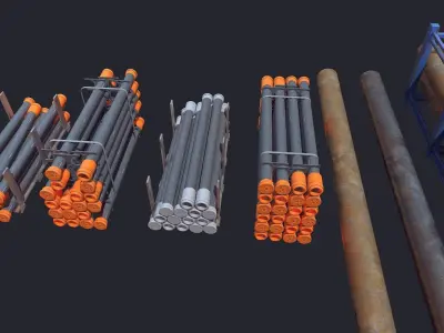 Storage Pipe Low-poly 3D model