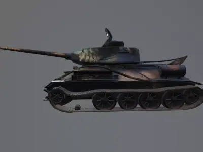 destroyed T-34 3D model