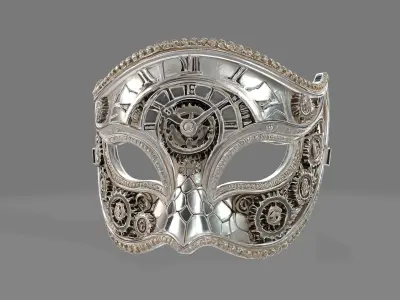Timekeeper 3D Mask in Ornamental Carnival Style 3D print model