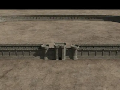 Castle Outer skirts Walls Customizable  3D model