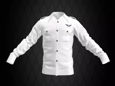White Airforce Shirt Low-poly 3D model