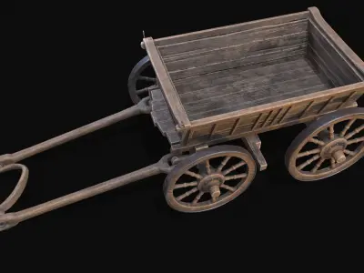 Medieval Cart Low-poly 3D model shop