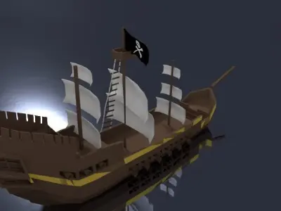 pirate ship 3D model 8