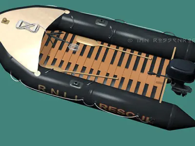 RNLI rubber dinghy 3D model