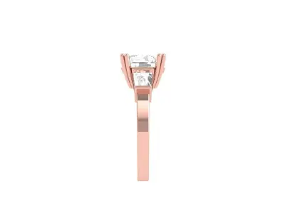 Solitair 3 Stone Ring 3D print model