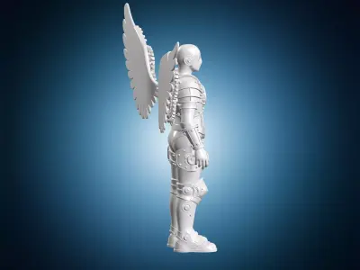Mechanical Angel with Gear Shaped Wings 3D Print Model 3D print model
