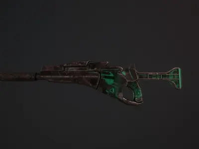Steel Dragon Alien Weapon Low-poly 3D model