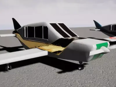 Low poly plane set Free low-poly 3D model