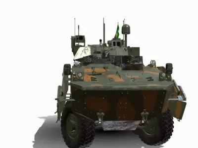 iveco guarani 8x8 torre bradley Low-poly 3D model